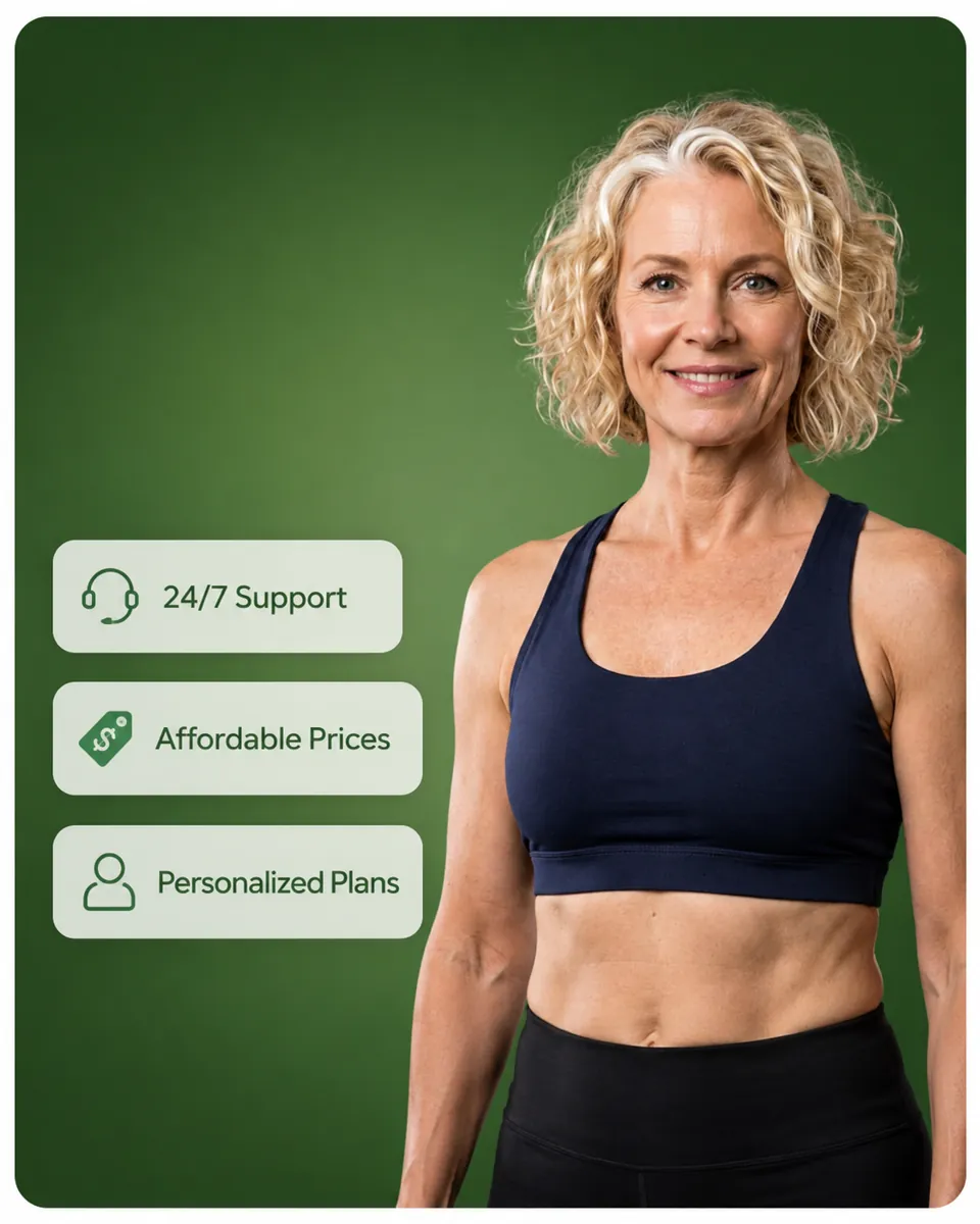 Woman with 24/7 support, affordable prices, and personalized plans